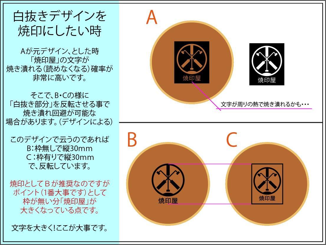 白抜きデザイン問題の続き　焼印